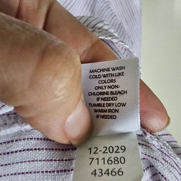 J. Jill White & Purple Striped Linen Button-Up Shirt XL Long Sleeve Coastal - Picture 9 of 9